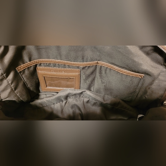Calvin Klein Tan and Brown Monogram Satchel EUC - Picture 11 of 12